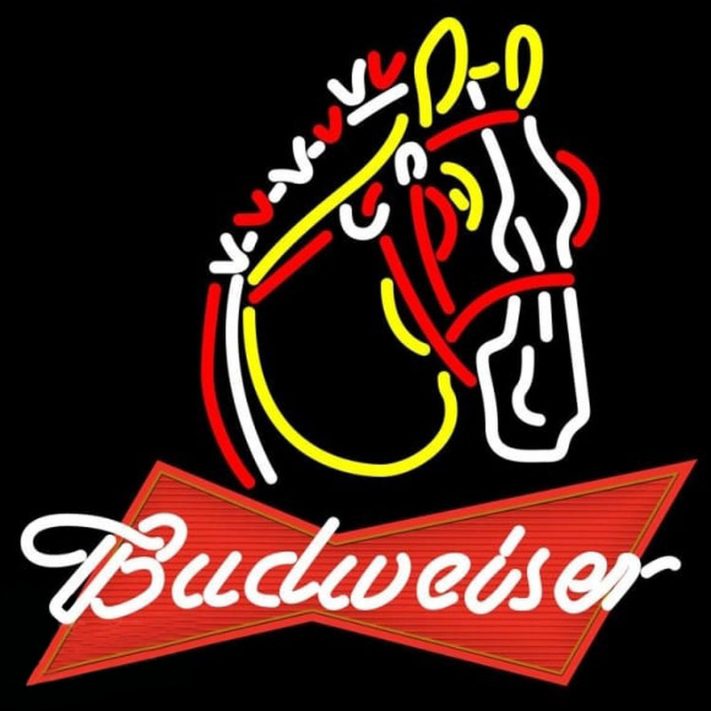 Custom Budweiser White Logo Horse Beer Sign Neon Sign USA