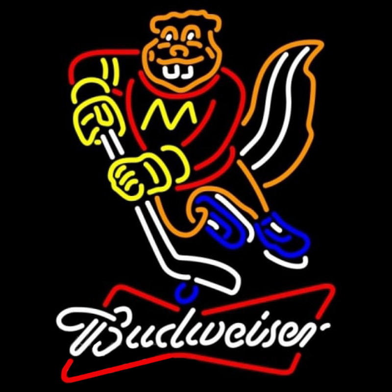 Custom Budweiser White Minnesota Golden Gophers Hockey Beer Sign Neon Sign USA