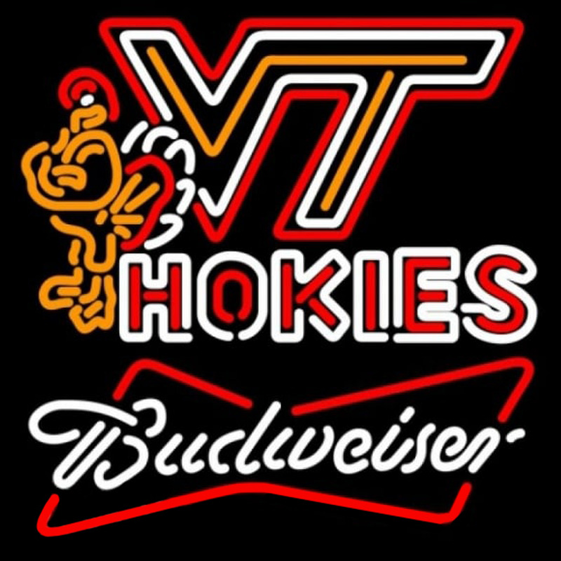 Custom Budweiser White Virginia Tech Vt Hockey Logo Beer Sign Neon Sign USA