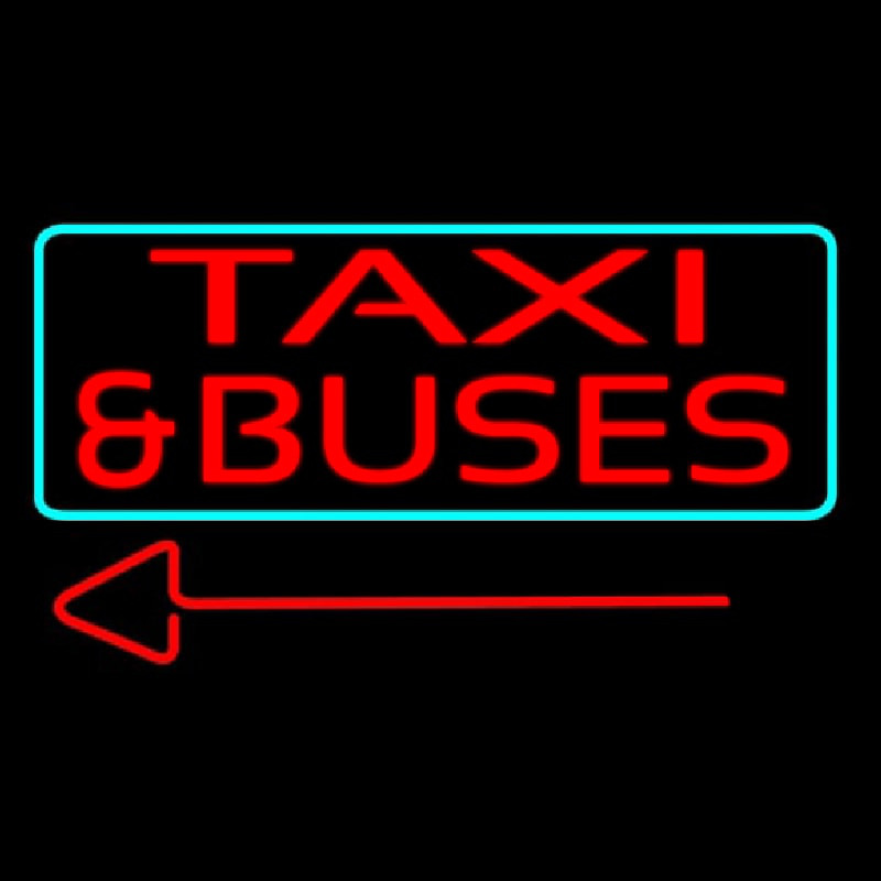 Custom Bus And Taxi Red With Arrow Neon Sign USA