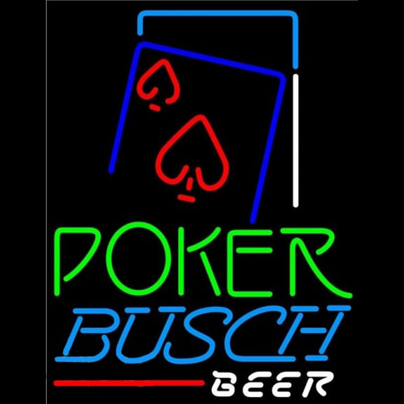 Custom Busch Green Poker Red Heart Beer Sign Neon Sign USA