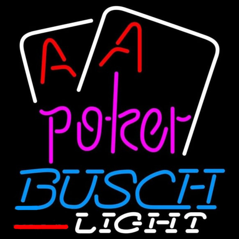 Custom Busch Light Purple Lettering Red Aces White Cards Beer Sign Neon Sign USA