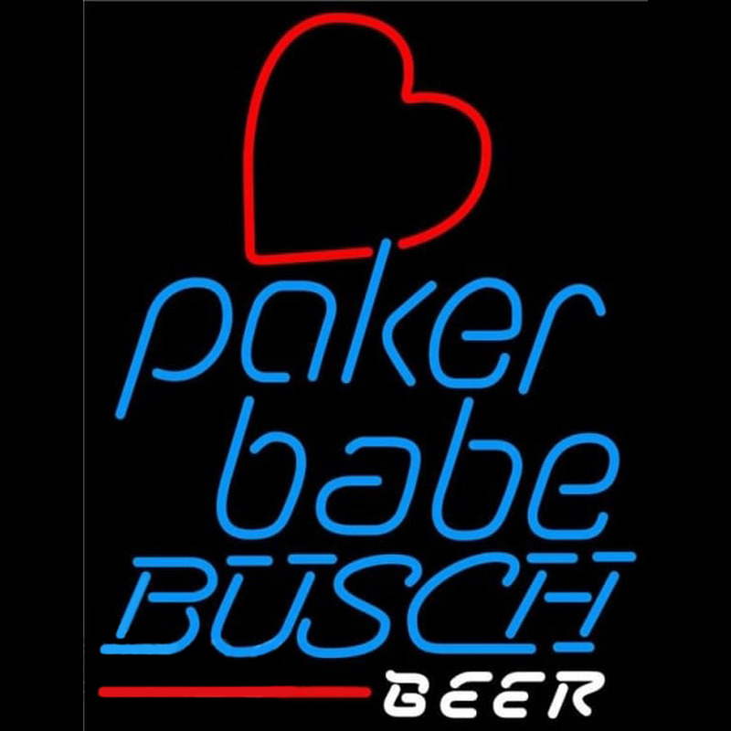 Custom Busch Poker Girl Heart Babe Beer Sign Neon Sign USA