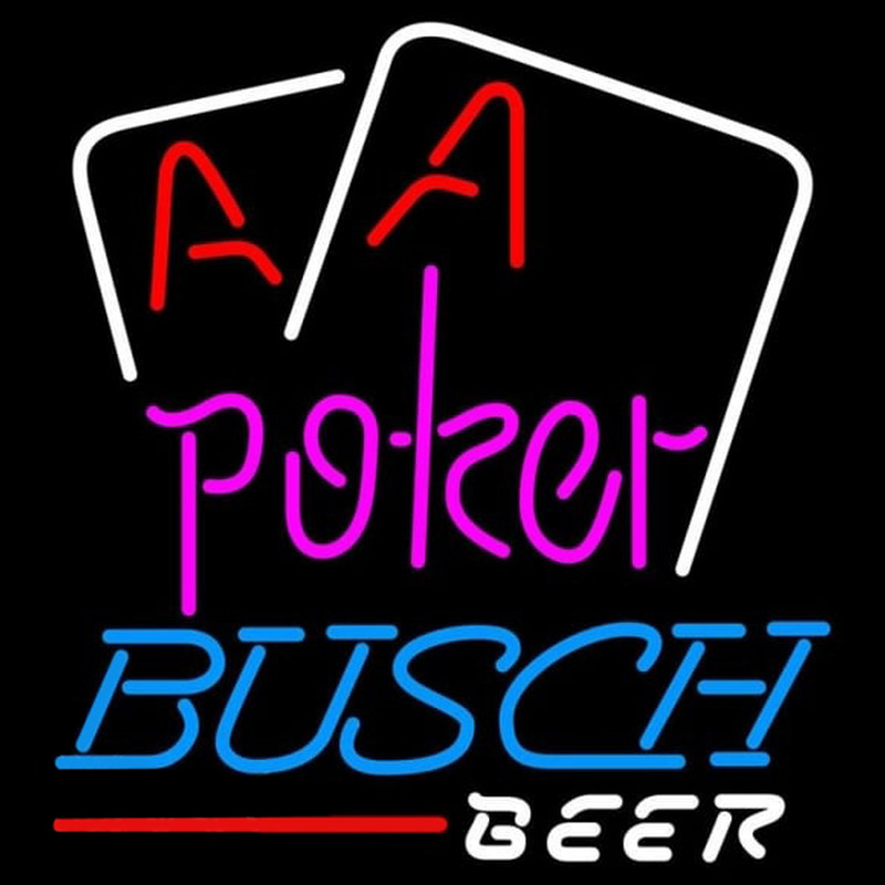 Custom Busch Purple Lettering Red Aces White Cards Beer Sign Neon Sign USA