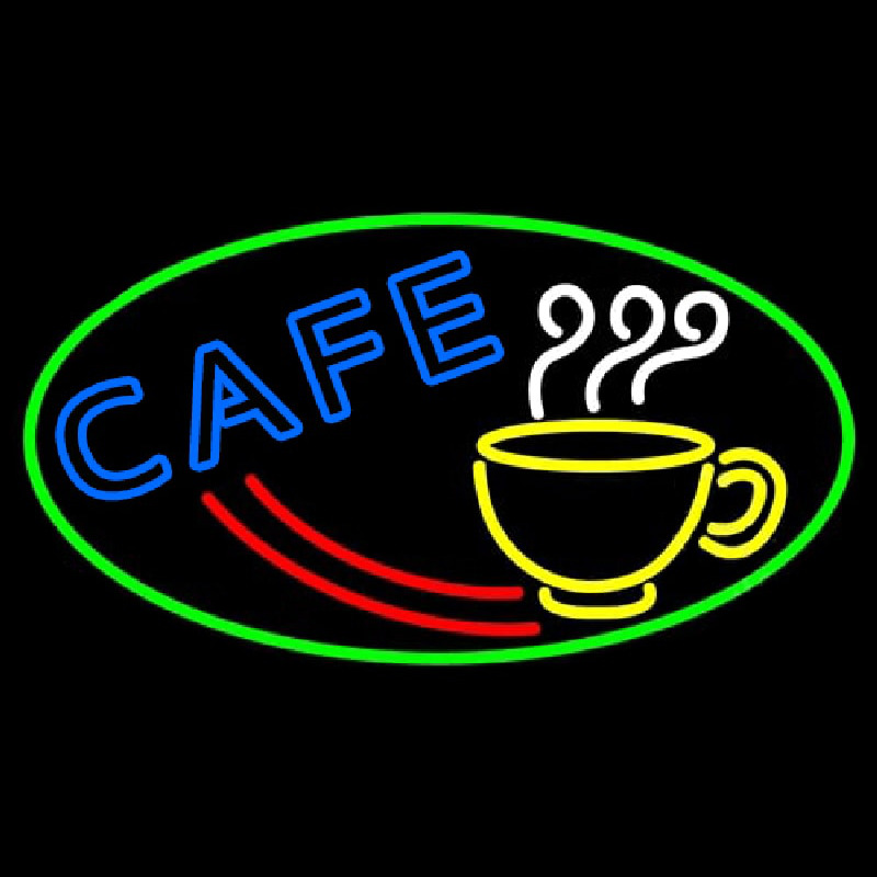 Custom Cafe With Coffee Mug Neon Sign USA