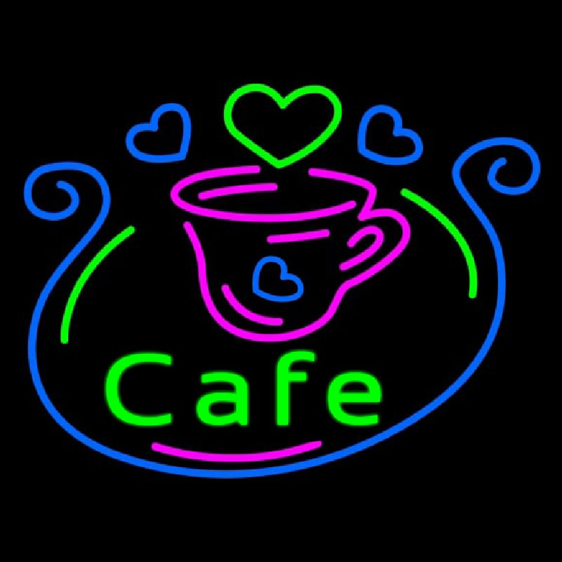 Custom Cafe With Cup Neon Sign USA