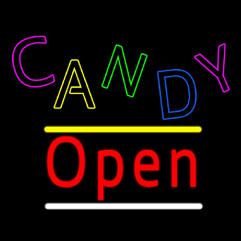 Custom Candy Open Yellow Line Neon Sign USA