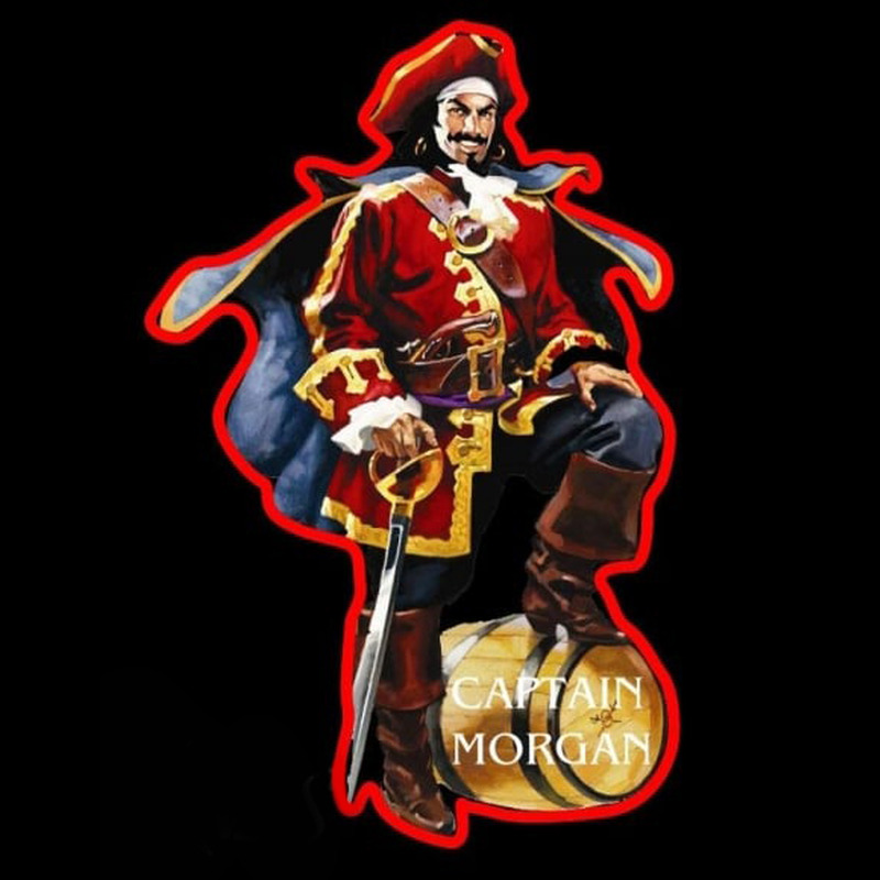 Custom Captain Morgan Logo with Out White Light Behind Rum Sign Neon Sign USA