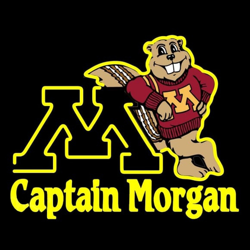 Custom Captain Morgan Minnesota Golden Gophers Hockey Beer Sign Neon Sign USA
