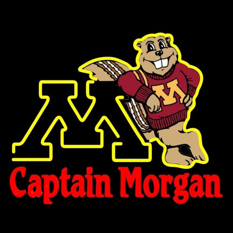 Custom Captain Morgan Minnesota Golden Gophers Hockey Beer Sign Neon Sign USA