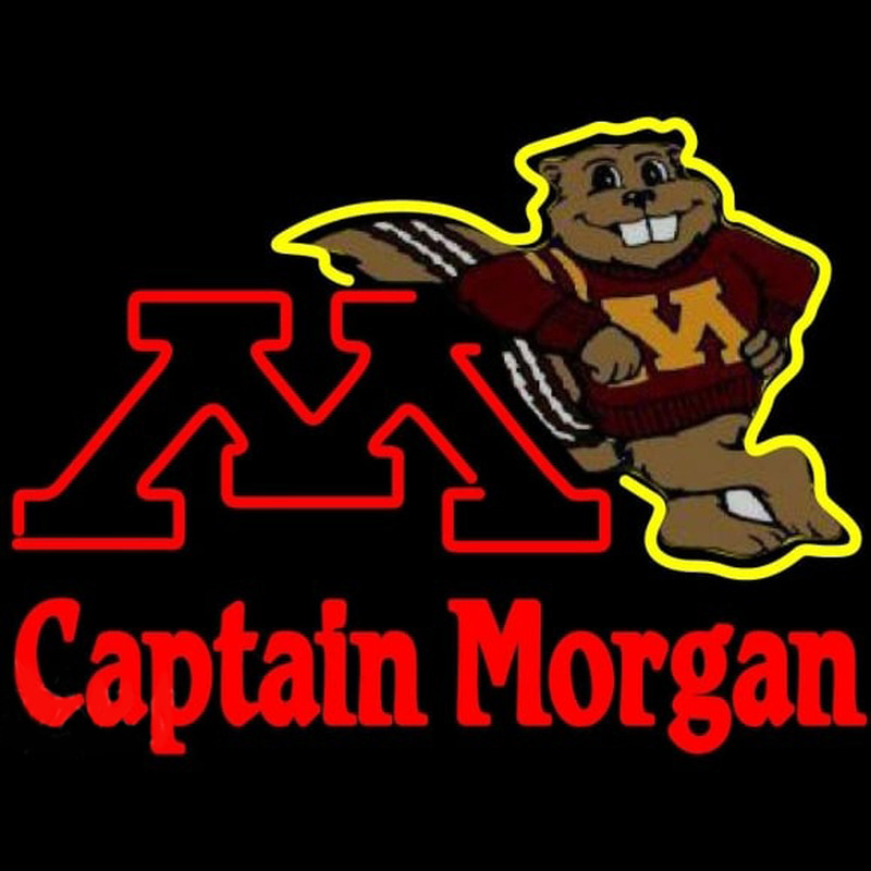 Custom Captain Morgan Minnesota Golden Gophers Hockey Beer Sign Neon Sign USA