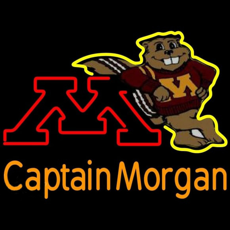 Custom Captain Morgan Minnesota Golden Gophers Hockey Beer Sign Neon Sign USA