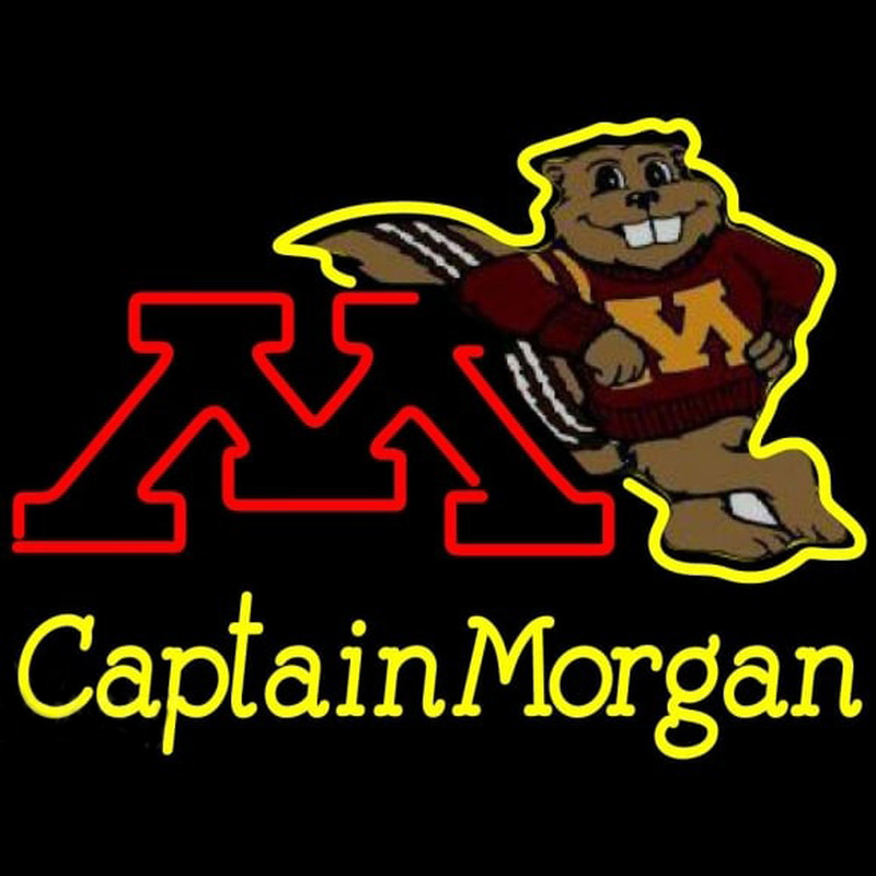 Custom Captain Morgan Minnesota Golden Gophers Hockey Beer Sign Neon Sign USA