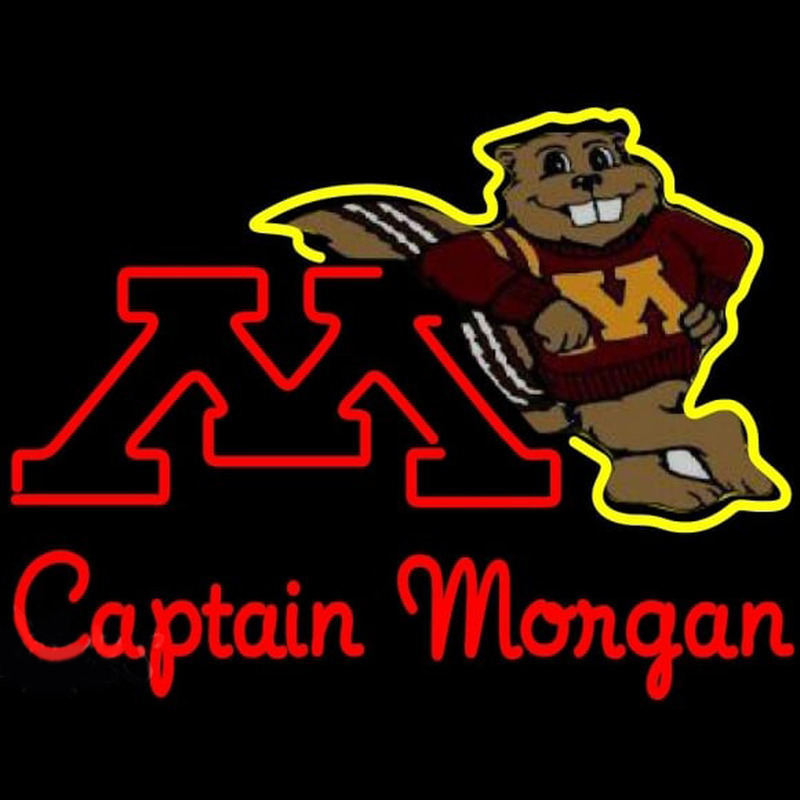 Custom Captain Morgan Minnesota Golden Gophers Hockey Beer Sign Neon Sign USA
