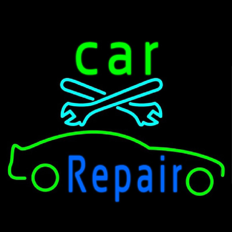 Custom Car Repair Neon Sign USA