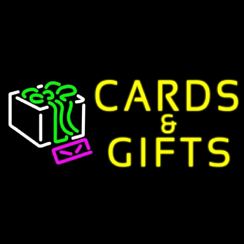 Custom Cards And Gifts Block Neon Sign USA