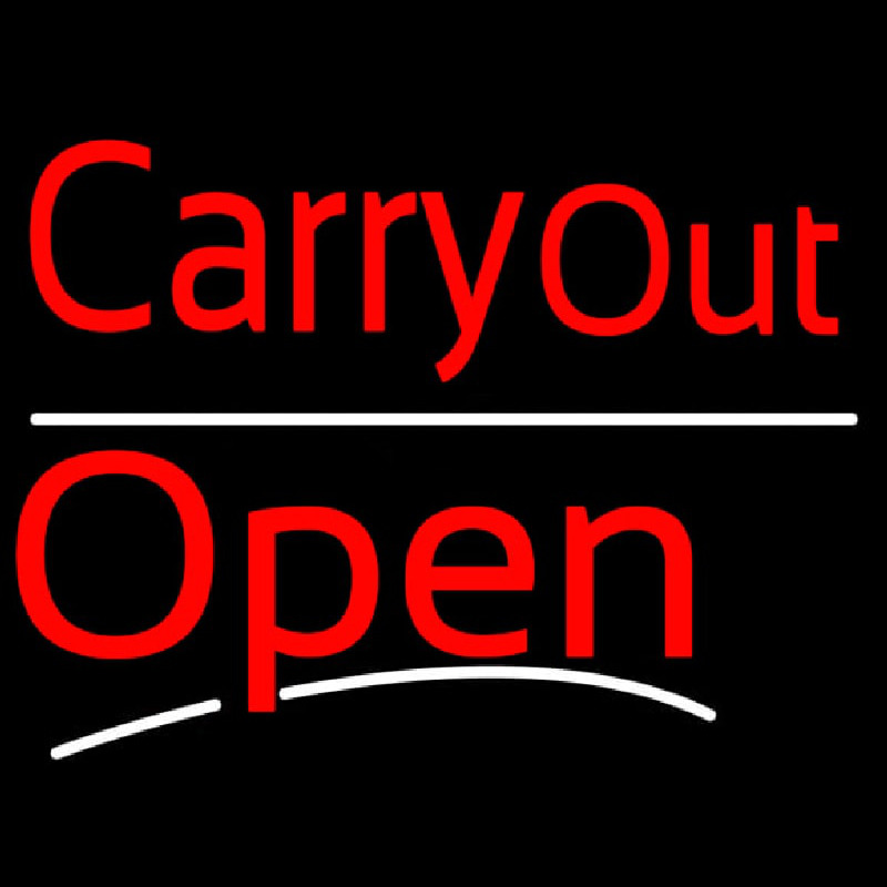 Custom Carry Out Open Neon Sign USA
