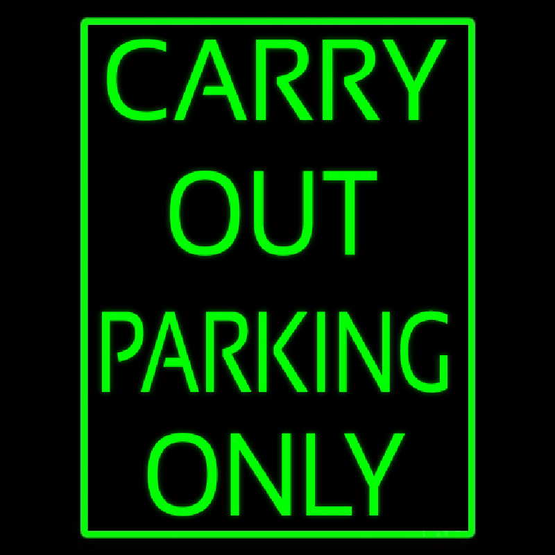 Custom Carry Out Parking Only Neon Sign USA