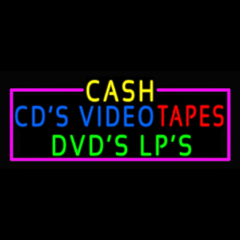 Custom Cash Cds Videos Dvds Lps Tapes Neon Sign USA
