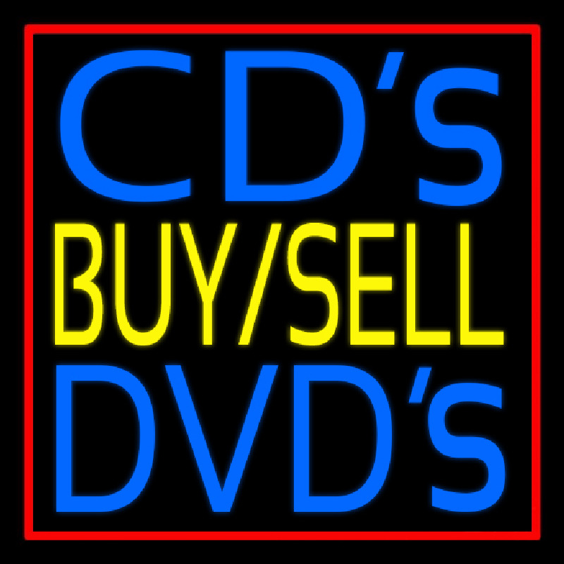 Custom Cds Buy Sell Dvds Block 1 Neon Sign USA