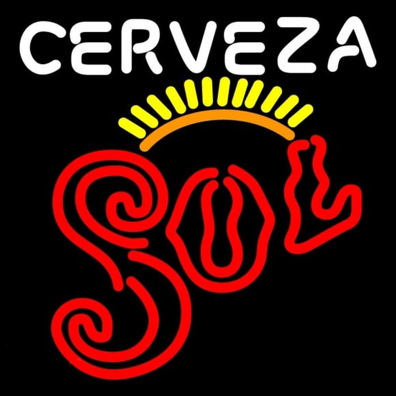 Custom Cerveza Sol Sun Rays Neon Sign USA