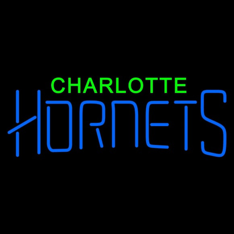 Custom Charlotte Hornets Wordmark Pres Logo NBA Neon Sign Neon Sign USA