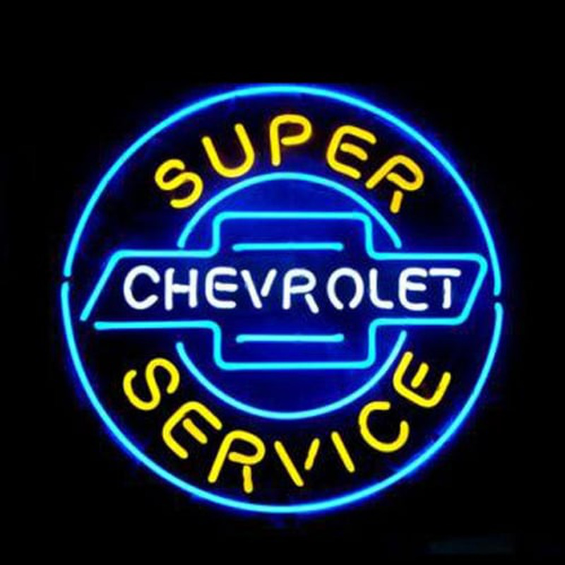 Custom Chevrolet Super Service Neon Sign USA