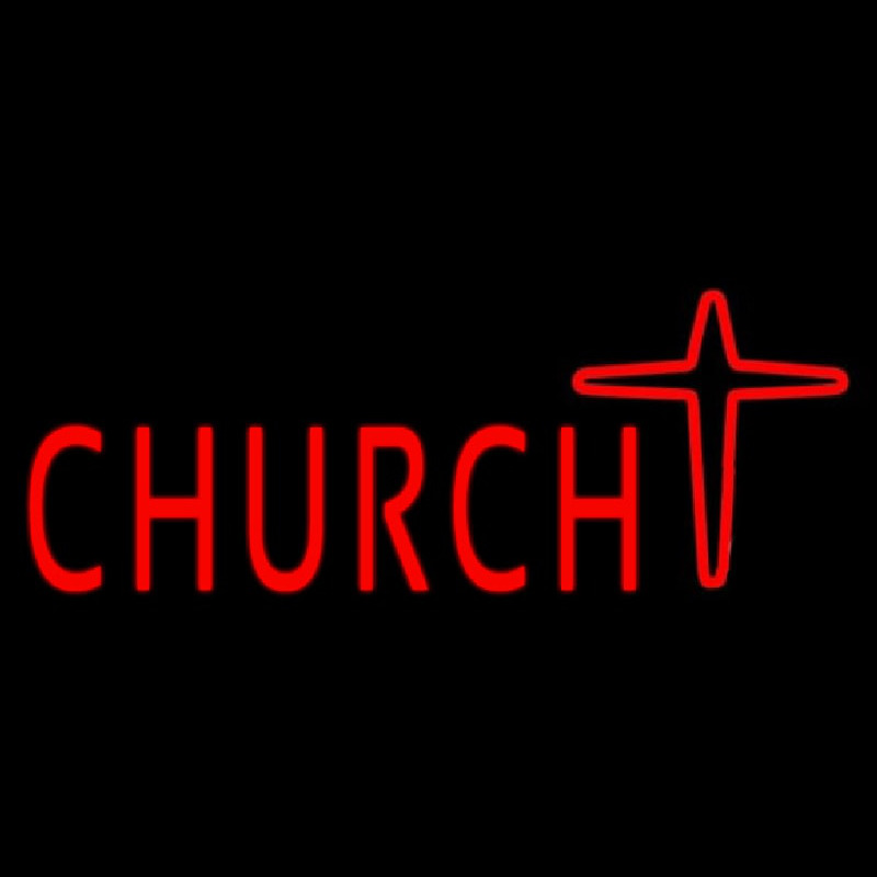 Custom Church With Cross Logo Neon Sign USA