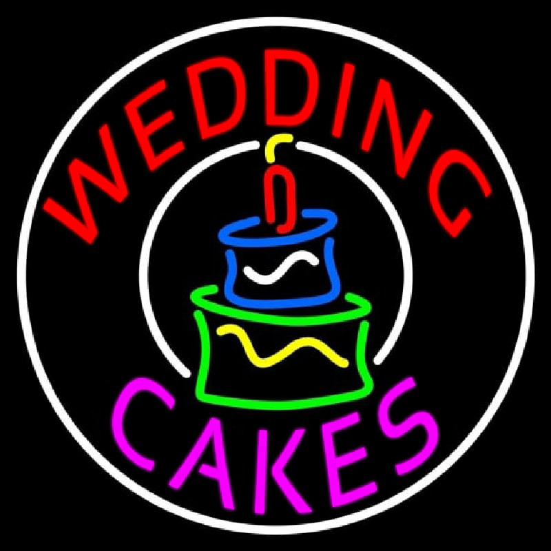 Custom Circle Wedding Cakes Neon Sign USA