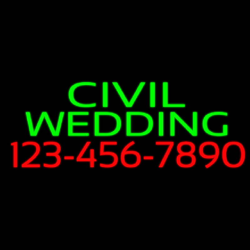 Custom Civil Wedding With Phone Number Neon Sign USA
