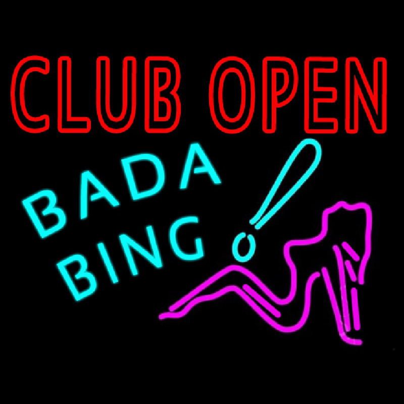 Custom Club Open Bada Bing Neon Sign USA