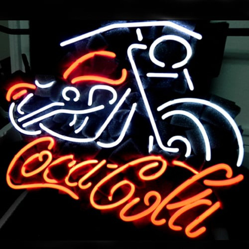 Custom Coca Cola Coke Motorcycle Neon Sign USA