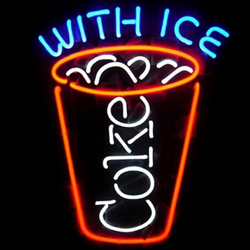 Custom Coca Cola Coke With Ice Beer Bar Neon Light Sign Neon Sign USA