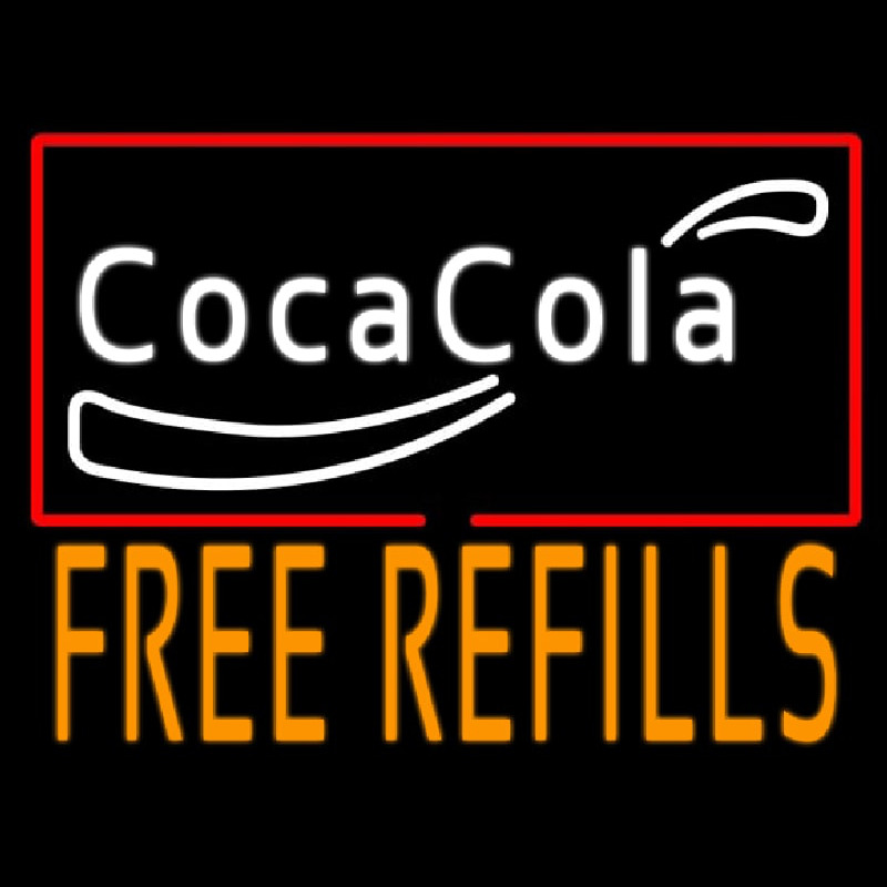 Custom Coca Cola Free Refills Neon Sign USA