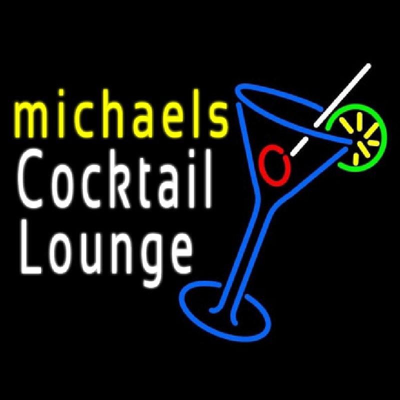 Custom Cocktail Lounge With Martini Neon Sign USA