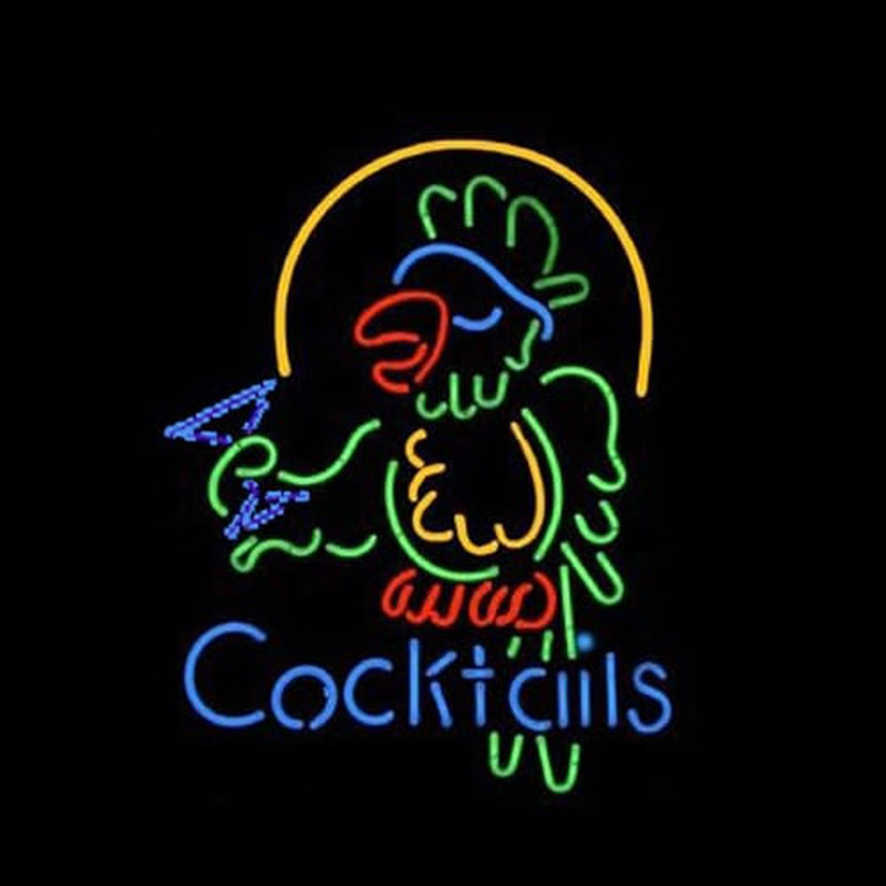 Custom Cocktails Parrot Neon Sign USA