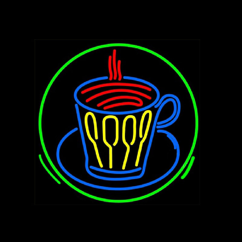 Custom Coffee With Spoon Neon Sign USA