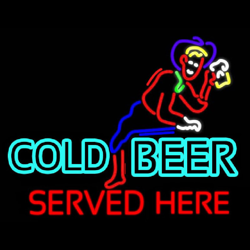 Custom Cold Beer Served Here Real Neon Tube Neon Sign USA