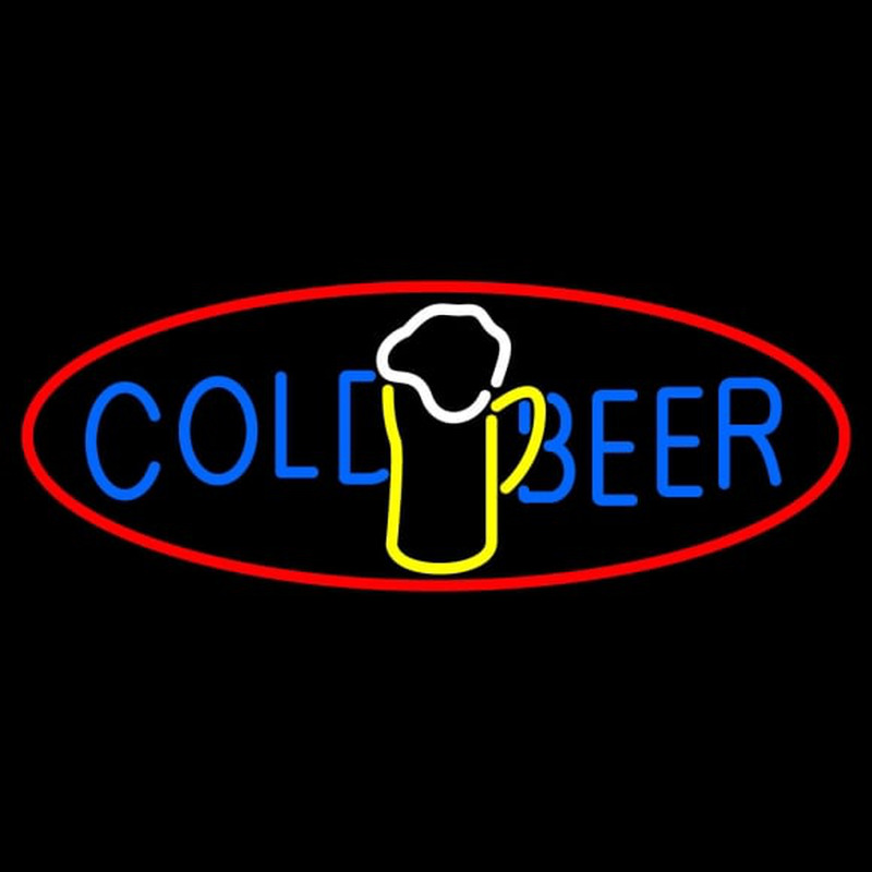 Custom Cold Beer With Mug In Between Neon Sign USA