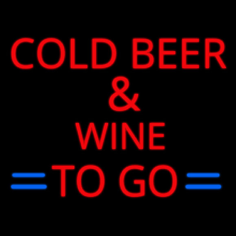 Custom Cold Beer and Wine To Go Neon Sign USA