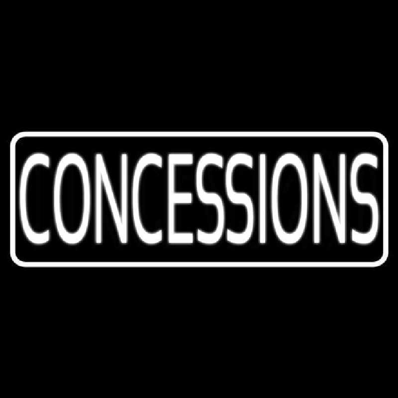 Custom Concessions White Border Neon Sign USA