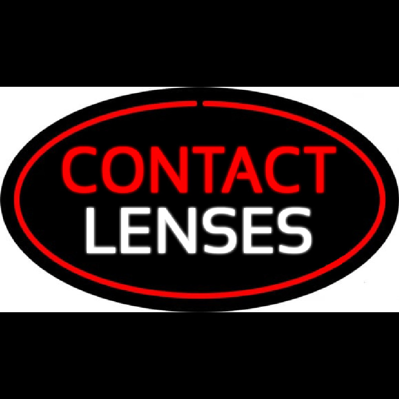 Custom Contact Lenses Oval Red Neon Sign USA