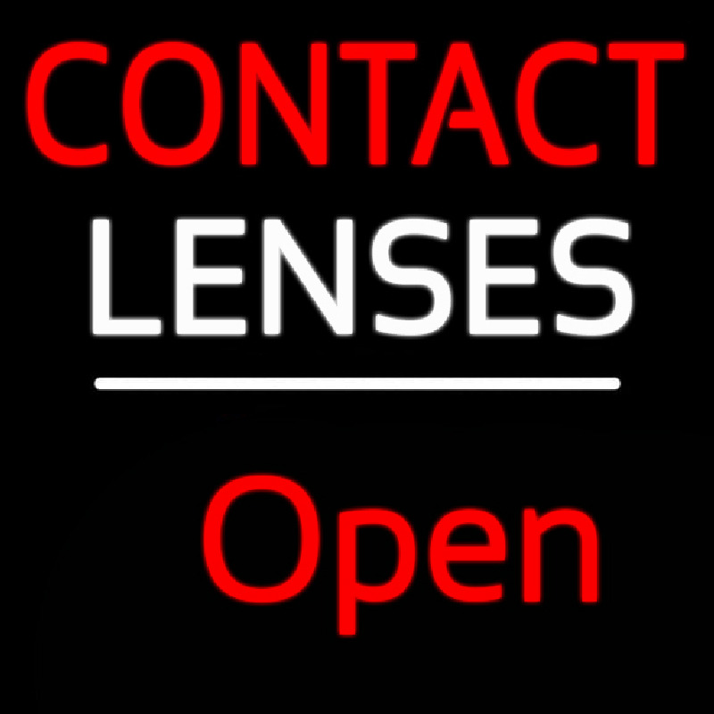 Custom Contact Lenses Script1 Open White Line Neon Sign USA