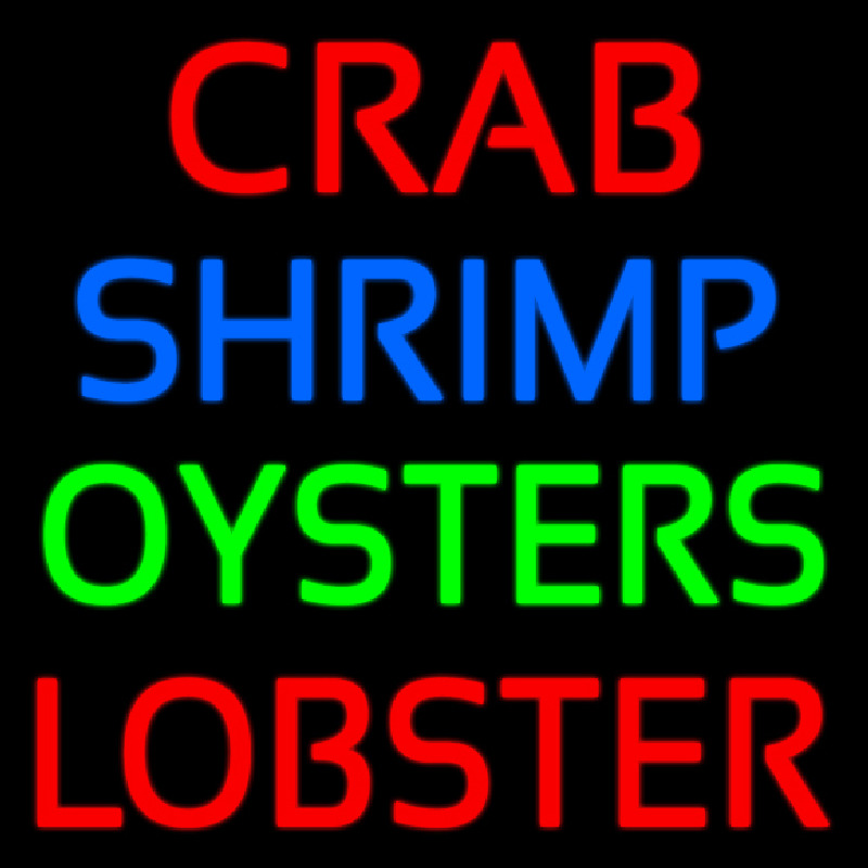 Custom Crab Shrimp Lobster Oyster Neon Sign USA