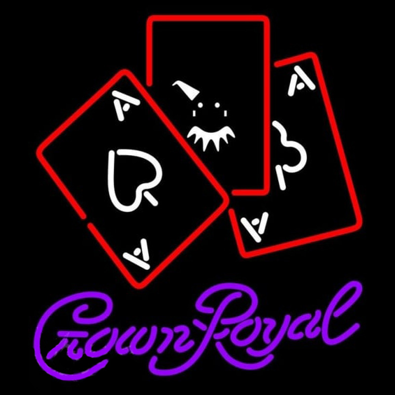 Custom Crown Royal Ace And Poker Beer Sign Neon Sign USA