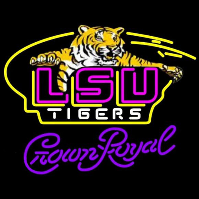 Custom Crown Royal Awesome Lsu Tigers Logo University Beer Sign Neon Sign USA