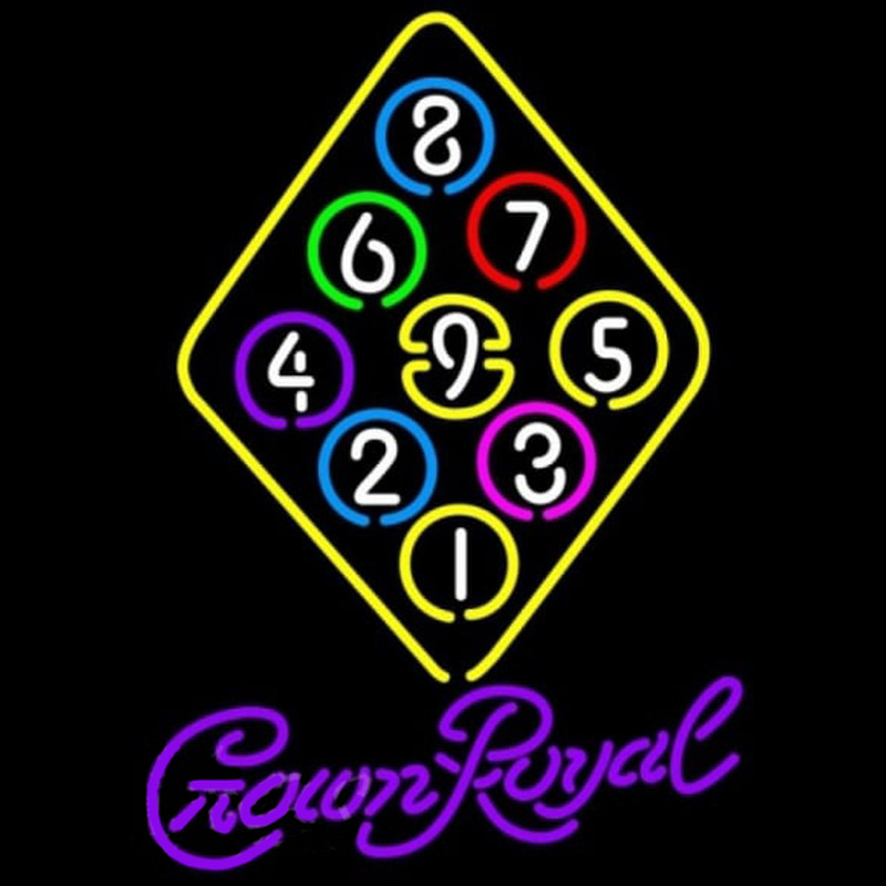 Custom Crown Royal Ball Billiards Rack Pool Beer Sign Neon Sign USA
