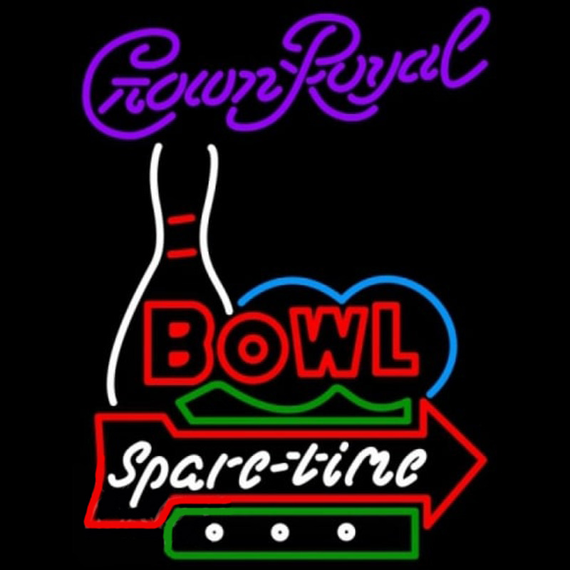 Custom Crown Royal Bowling Spare Time Beer Sign Neon Sign USA