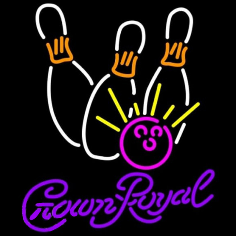 Custom Crown Royal Bowling White Pink Beer Sign Neon Sign USA