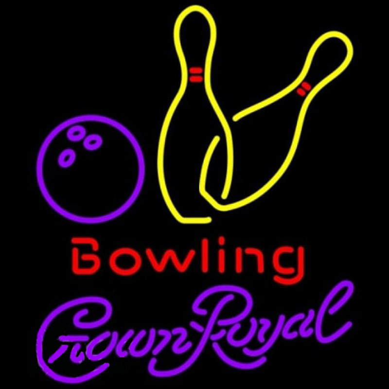 Custom Crown Royal Bowling Yellow Beer Sign Neon Sign USA